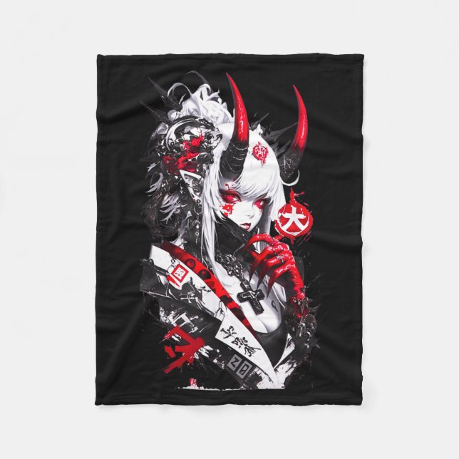 Cobertor De Velo Retro Okami Girl Basic Japan Style Fox Cute Cool M (Frente)