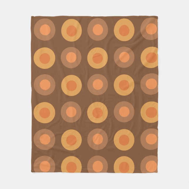Cobertor De Velo Retro Ponto do Meio-Século Queimado Laranja (Frente)