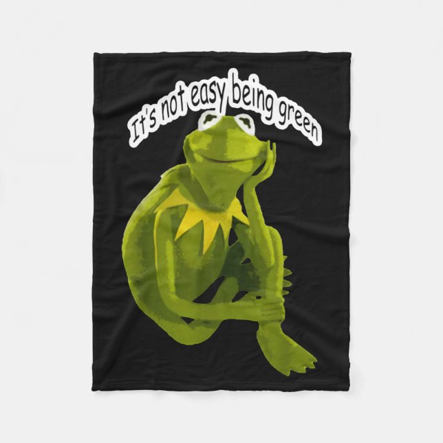 Cobertor De Velo Retro Quote Its Not Easy Being Green Funny Frog An (Frente)