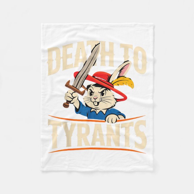 Cobertor De Velo Retro Rabbit Meme Death To Tyrants Funny  (Frente)