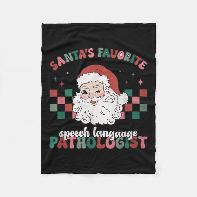 Cobertor De Velo Retro Santa's Favorite Speech Language Christmas S (Frente)