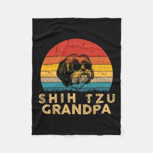 Cobertor De Velo Retro Shih Tzu Avô Cachorro Pais Pais Pais D