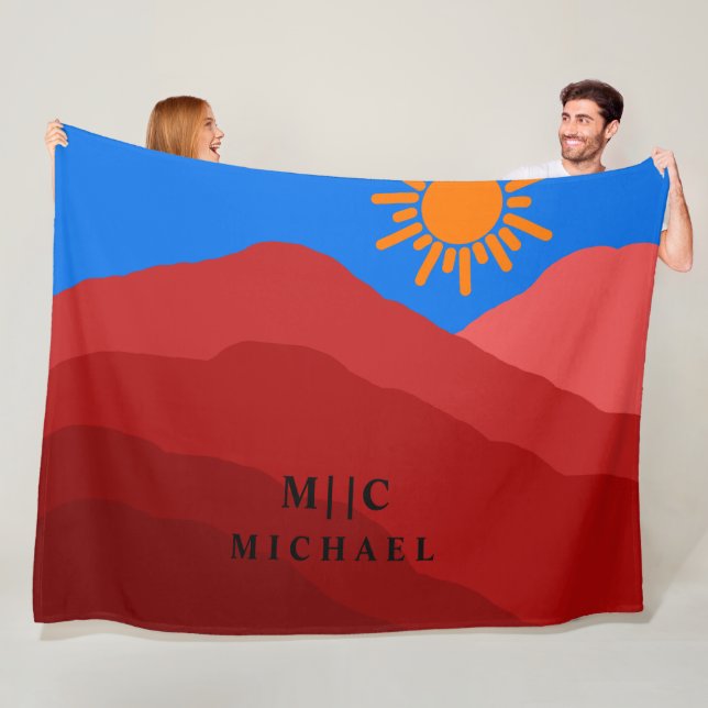 Cobertor De Velo retro simples monograma moderno personalizado (In Situ)