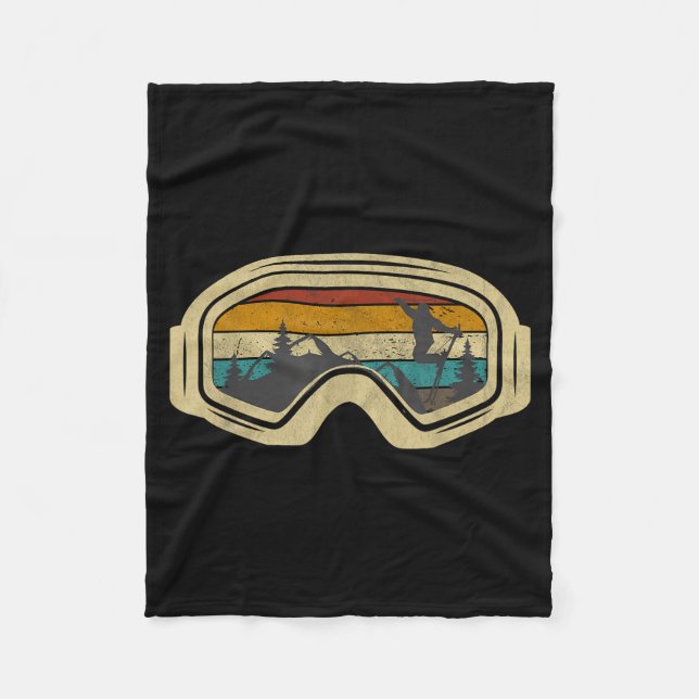Cobertor De Velo Retro ski goggles mountain snow winter vacation (Frente)