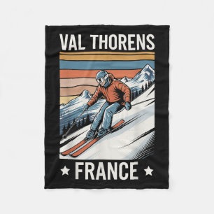 Cobertor De Velo Retro Skiing Val Thorens França, estância francesa