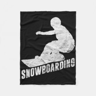 Cobertor De Velo Retro Snowboard Gift Snowboarder Silhouette Sno