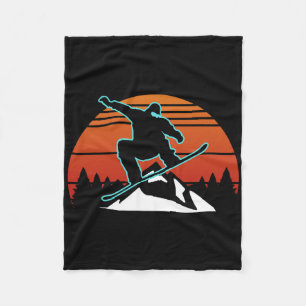 Cobertor De Velo Retro Snowboard Snowboarder Oferece Esportes De In