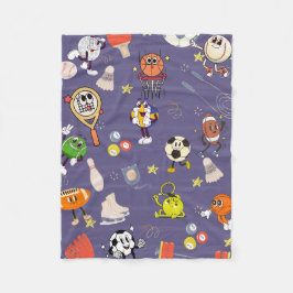 Cobertor De Velo Retro Sport Squad: Vintage Cartoon Athletics