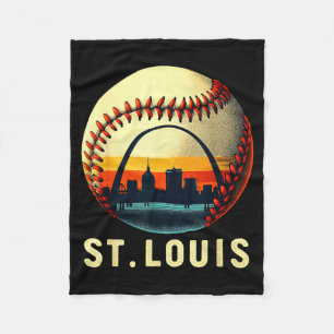 Cobertor De Velo Retro St Louis Beisebol Cidade Skyline Dia de Jogo