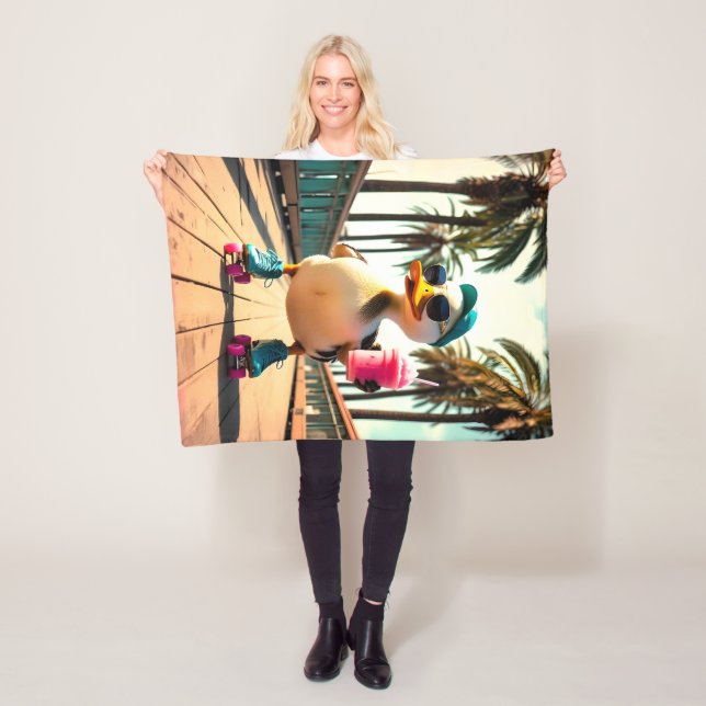 Cobertor De Velo Retro Summer Funny Roller Duck (In Situ)