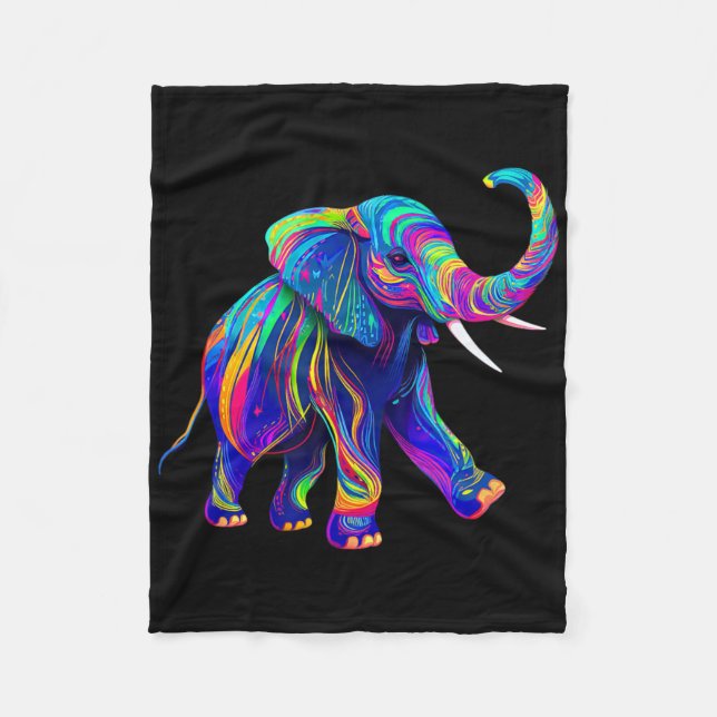 Cobertor De Velo Retro Synthwave anos 80 90 Elefante Tromba Acima C (Frente)
