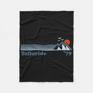 Cobertor De Velo Retro Telluride Ski Resort Colorado Snowboard Moun