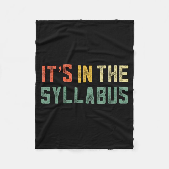 Cobertor De Velo Retro Tenure Professor Its In The Syllabus College (Frente)