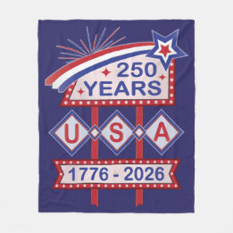 Cobertor De Velo Retro USA 250th Anniversary Marquee Sign 1776-2026