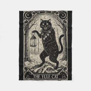 Cobertor De Velo Retro Vintage O Gato Yule Cartão Tarot Natal Escur
