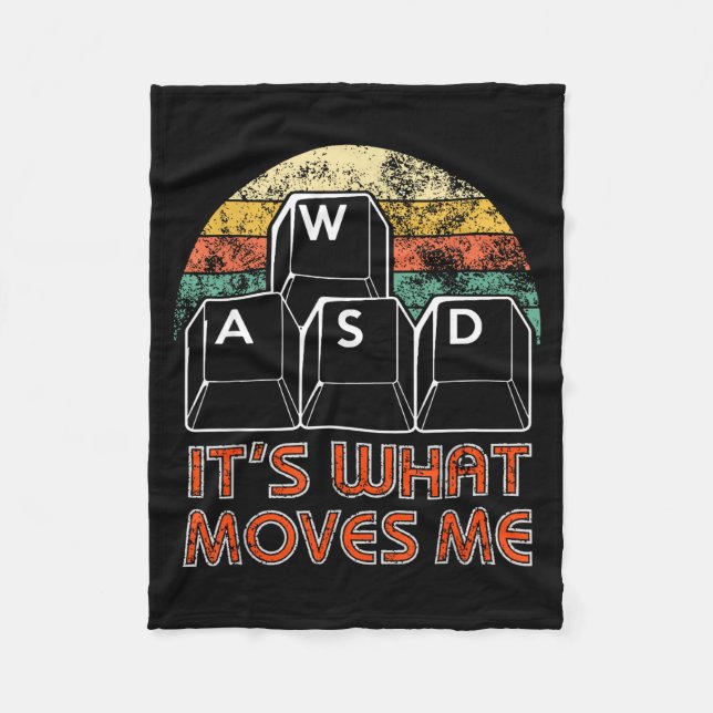 Cobertor De Velo Retro Wasd Gaming Keys Funny Pc Gamer Design  (Frente)