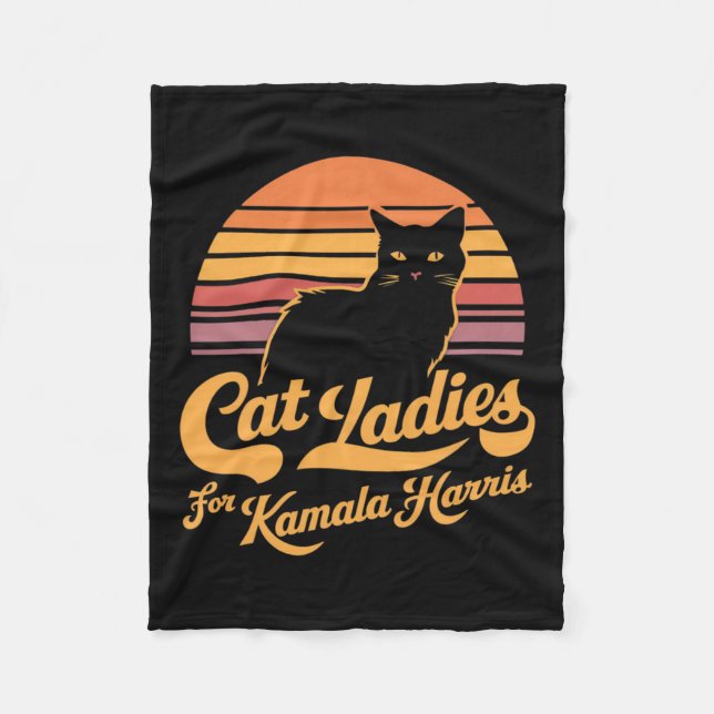 Cobertor De Velo Retro Womens Kamala Harris Lady Cat (Frente)
