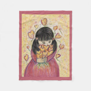 Cobertor De Velo Reunindo Corações de Amor Blanket De Bebê De Folha
