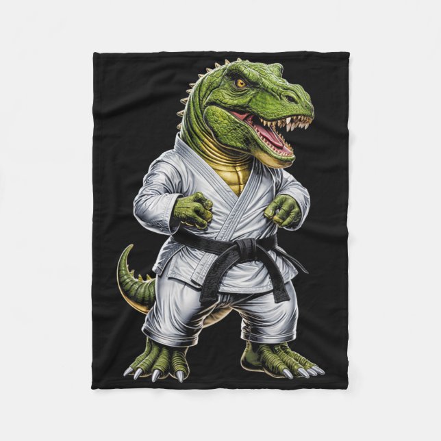 Cobertor De Velo Rex Artes Marciais Dinossauro Karatê Judô Bjj Luta (Frente)