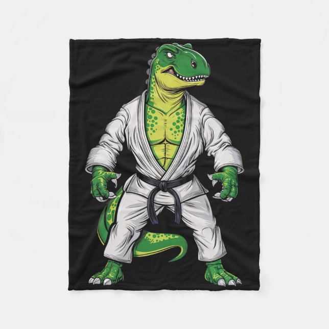 Cobertor De Velo Rex Martial Arts Dinossaur Jiu-jitsu Bjj Karate (Frente)