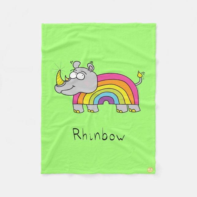 Cobertor De Velo Rhinbow Rainbow Fleece Blanket Verde (Frente)