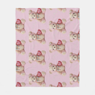 Cobertor De Velo Rhinestone Valentine Bear