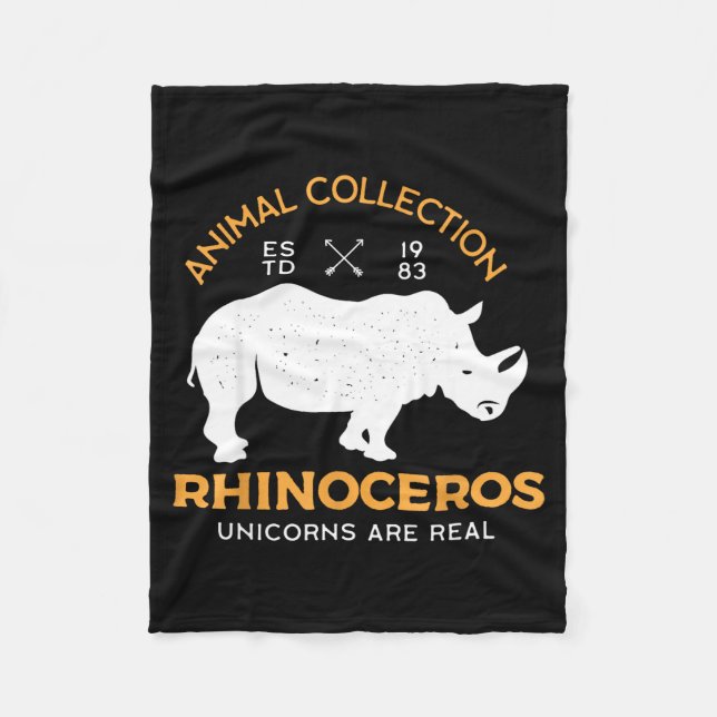 Cobertor De Velo Rhinoceros Unicorns Are Real Funny Animal  (Frente)