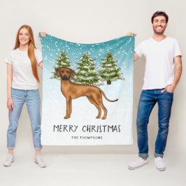 Cobertor De Velo Rhodesian Ridgeback Com Texto Floresta De Inverno 