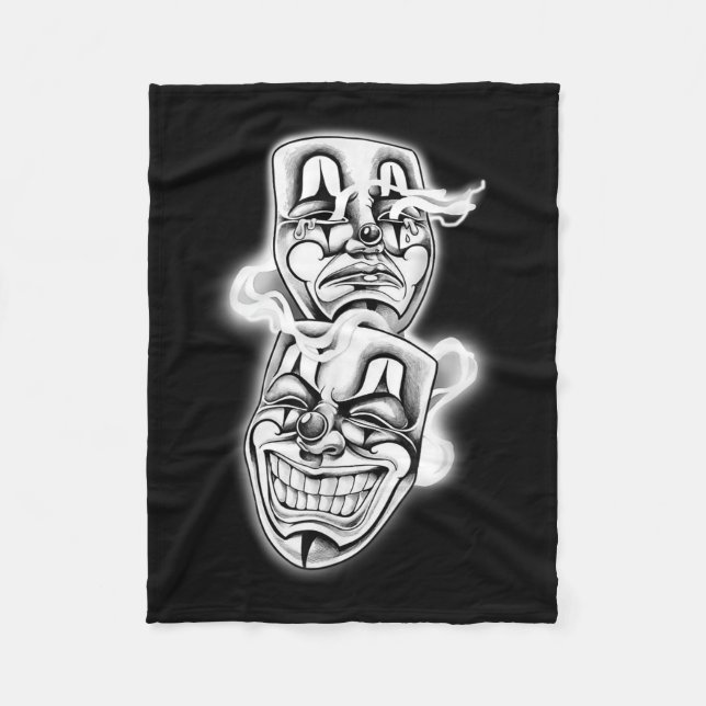 Cobertor De Velo Ria Agora Chore Mais Tarde Chicano Tattoo Flash (Frente)