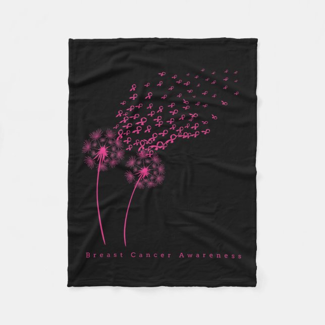 Cobertor De Velo Ribbon Dandelion Faith Hope Ama Cancer (Frente)