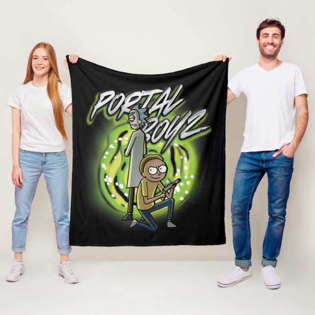 Cobertor De Velo Rick e Morty - Portal Boyz (In Situ)