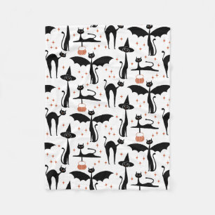 Cobertor De Velo Rico MCM Halloween Vestir Gatos Minimalistas Branc