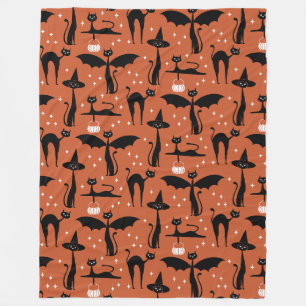 Cobertor De Velo Rico MCM Halloween Vestir Gatos Minimalistas Laran