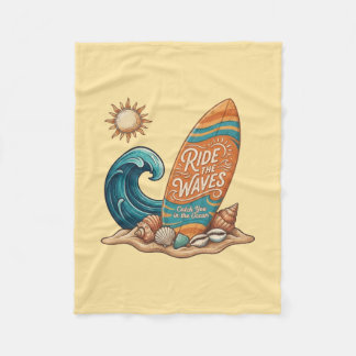 Cobertor De Velo Ride the Waves Surfboard Illustration - Sunny Coas