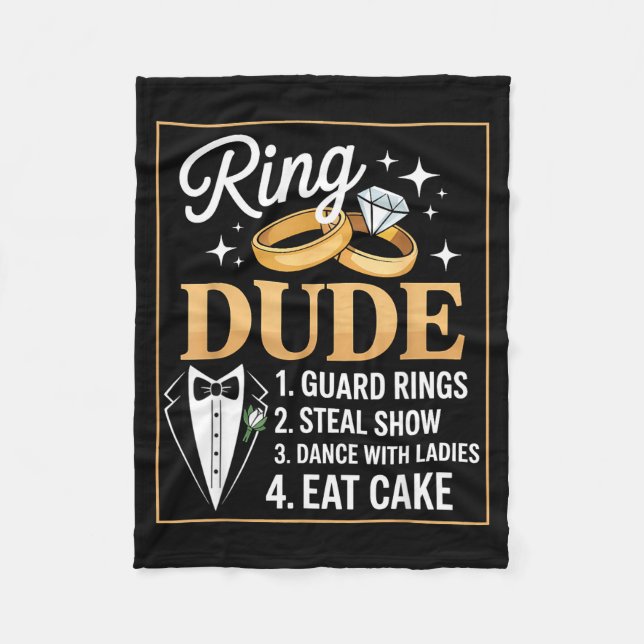 Cobertor De Velo Ring Security Wedding Party Funny Ring Bearer  (Frente)
