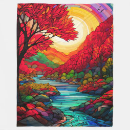 Cobertor De Velo "Rio de outono de Vidro Estreito"