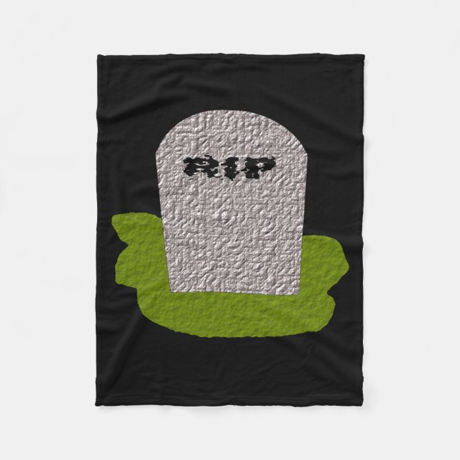 Cobertor De Velo RIP Tombstone Fleece Blanket (Frente)