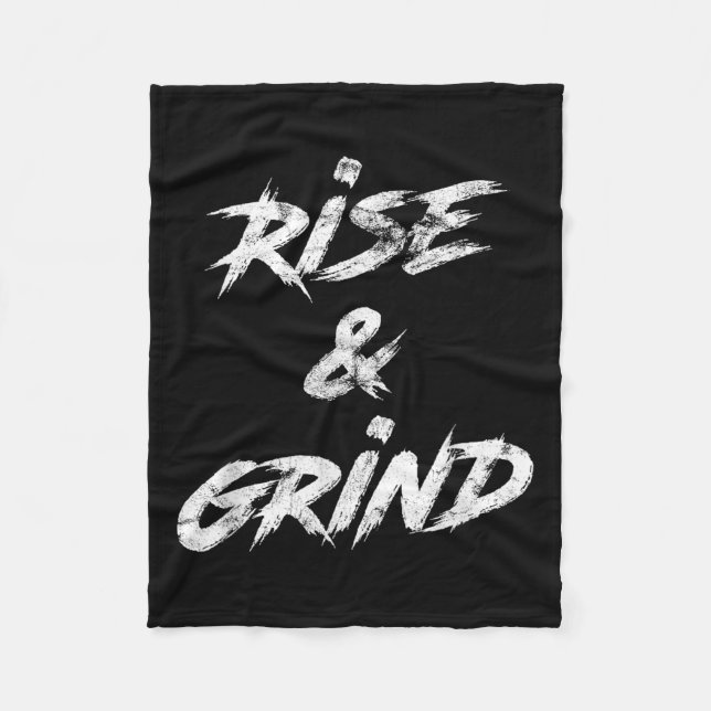 Cobertor De Velo Rise &amp; Grind Motivational Insrational  (Frente)