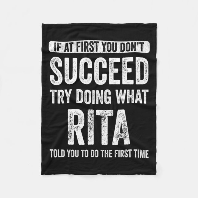 Cobertor De Velo Rita If At First You Dont Succeed Try Doing What  (Frente)