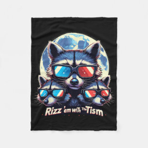 Cobertor De Velo Rizz Em Com O Tism Retro Vintage Raccoon Meme A
