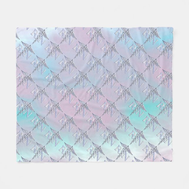 Cobertor De Velo RN Caduceus Medicina Mãe-Pérola Decoração (Frente (Horizontal))