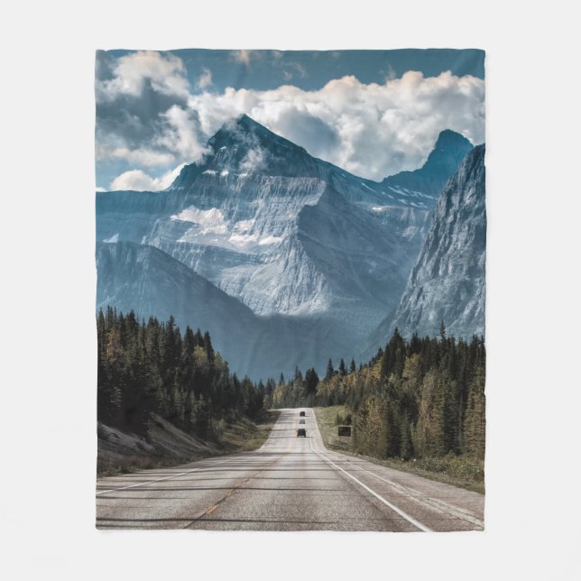 Cobertor De Velo Road to the great mountainmountain,road,forest,tra (Frente)