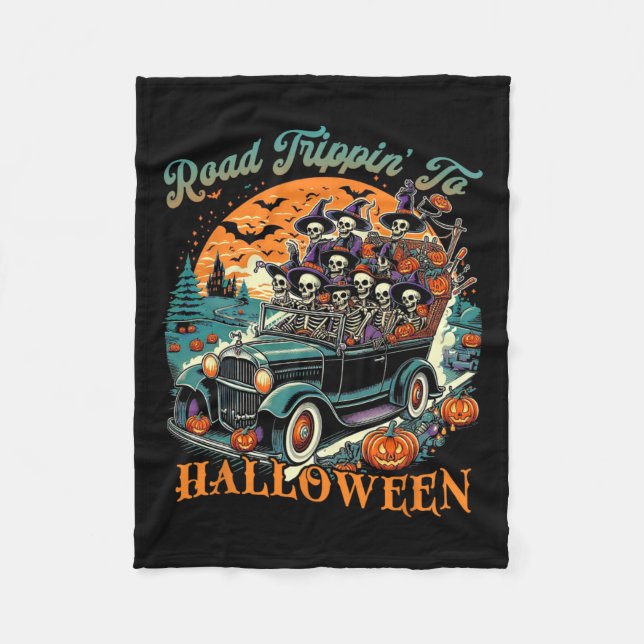 Cobertor De Velo Road Trippp' To Halloween Summer Skeleton Road Ca (Frente)
