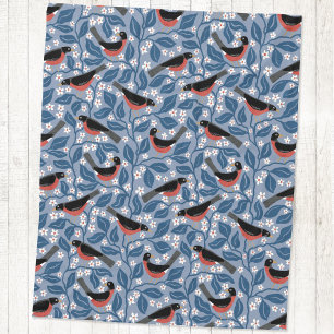 Cobertor De Velo Roberto-americano Flor de Maçã Pássaro Flor