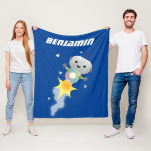 Cobertor De Velo Robô bonito voando em ilustração de desenho animad