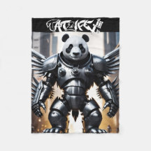 Robótico-Panda com Alas Fleece Blanket