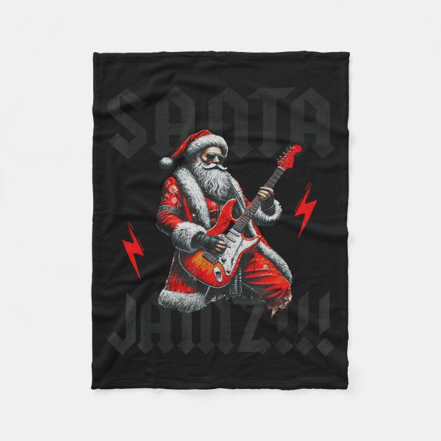 Cobertor De Velo Rock And Roll Guitar Christmas For Women Men Boys  (Frente)