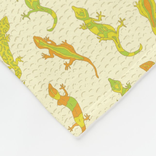 Cobertor De Velo Rock Escalando Geckos em amarelo - padrão perfeito (Quina)