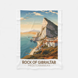 Cobertor De Velo Rock of Gibraltar Viagem Art Vintage