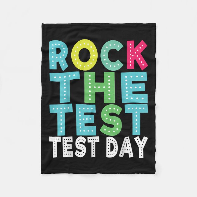 Cobertor De Velo Rock The Test Testing Day Staar Motivational Teach (Frente)